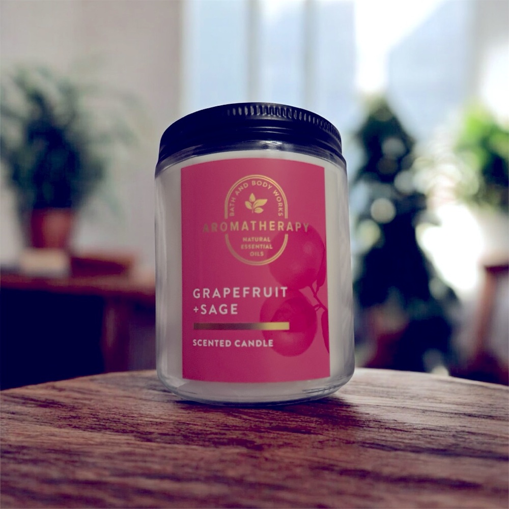 Bath & Body Works Grapefruit Sage Mason Jar Single Wick Candle 7oz